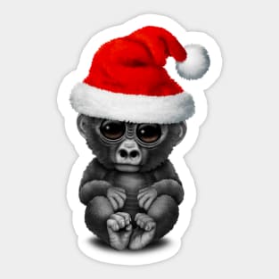 Baby Gorilla Wearing a Santa Hat Sticker